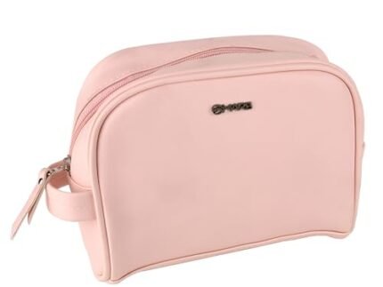 Mars Makeup Kit Bag for Women with 4 Compartment | Water-Resistant | Stainless Steel Zip Lock | Soft Cushion | Eco-Friendly | Easy to Clean (Pink)