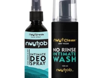 Men’s Quick Fix Combo | NuutClean Intimate Dry Wash + NuutFresh Intimate Deodorant spray | Plant Extracts | Paraben Free | Prevents Odor | Long Lasting Freshness | 100ml each