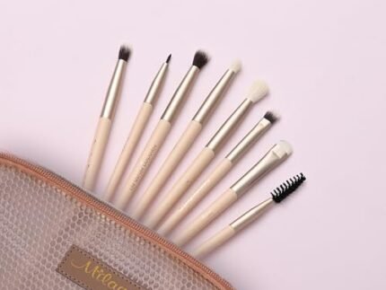 Milagro Beauty Eye Essential Makeup Brush Set | Includes Firm Blending, Eyeshadow, Eyeliner, Smudge, Large Crease, Pencil, Highlighter, Concealing, and Foundation Brushes | With Stylish Pouch (Set Of 8)