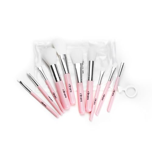 Minara Makeup Brush Set Of 10 With Easy To Carry Pouch (Pink) | Travel Size Cosmetic Brushes Kit For Face Foundation Brush Eyeshadow With Storage | Makeup Pouch For Women | Minara Makeup Brush Set Of 10 With Easy To Carry Pouch (Pink) | Travel Size Cosmetic Brushes Kit For Face Foundation Brush Eyeshadow With Storage | Makeup Pouch For Women |