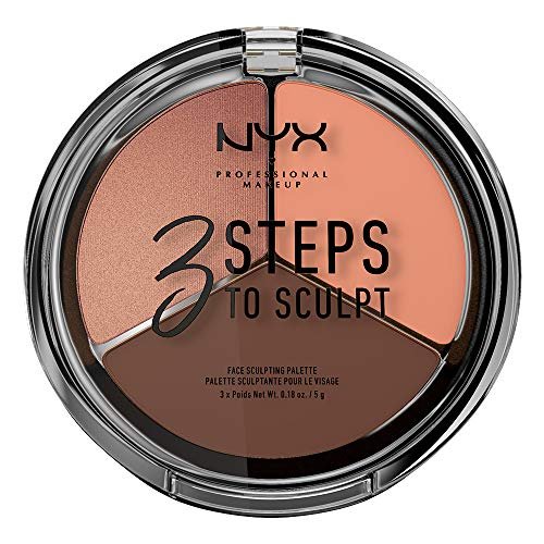 NYX PROFESSIONAL MAKEUP 3 Steps to Sculpt, Face Sculpting Contour Palette – Deep NYX PROFESSIONAL MAKEUP 3 Steps to Sculpt, Face Sculpting Contour Palette – Deep