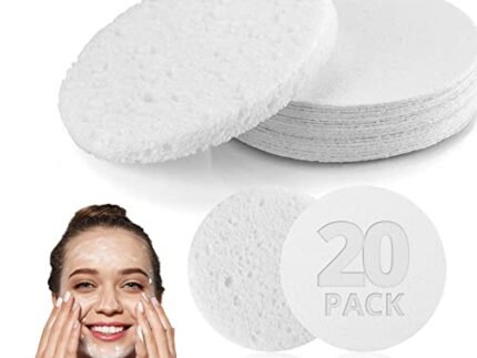 Natural Facial Cleansing Sponges- 20 Count Compressed Facial Sponges Cellulose Reusable Soft Cosmetic Esponjas para Faciales for Professional Makeup Removal, Facials Spa, Exfoliator, Skin Massage