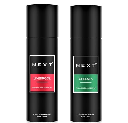Next Care Liverpool & Chelsea Daily Use Deodorant for Men | Perfumed Body Spray | Long Lasting Deo,150ml Each(Pack of 2) | Fragrance of Lemon, Thyme & Smokey Aroma Next Care Liverpool & Chelsea Daily Use Deodorant for Men | Perfumed Body Spray | Long Lasting Deo,150ml Each(Pack of 2) | Fragrance of Lemon, Thyme & Smokey Aroma