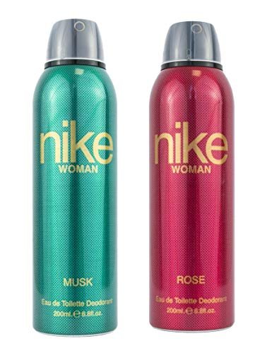 Nike Unisex Musk + Rose Deodorant Spray For Woman- Pack Of 2 (200Ml Each) Nike Unisex Musk + Rose Deodorant Spray For Woman- Pack Of 2 (200Ml Each)