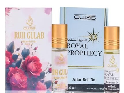 OWAIS Combo Rose & Royal Prophecy Attar Roll-on 6ml x 2 | Alcohol Free | Long Lasting Perfume For Men & Women (Pack of 2)