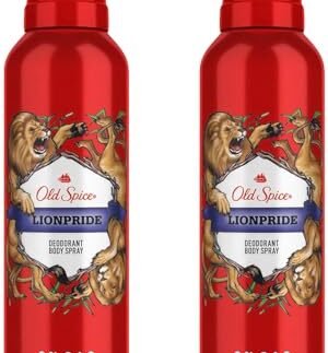 Old Spice Lionpride No Gas Deodorant Body Spray Perfume For Men, 140ml (Pack of 2)