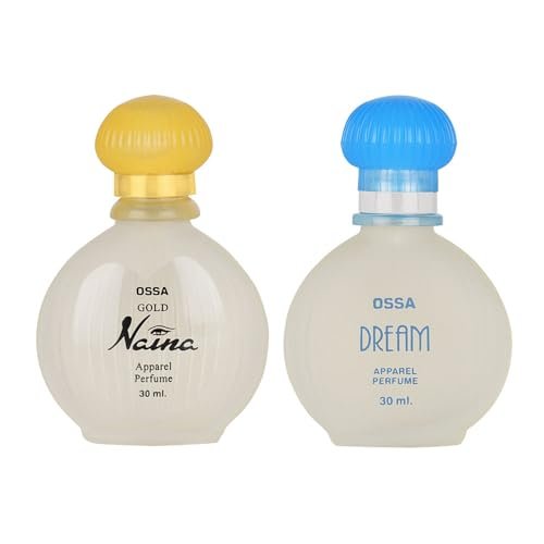 Ossa Gold Naina & Dream Collection Apparel Perfume Set for Women, 30ML Each | Long Lasting Fresh & Floral Fragrance | Premium Apparel Perfumes Combo Pack of 2 Ossa Gold Naina & Dream Collection Apparel Perfume Set for Women, 30ML Each | Long Lasting Fresh & Floral Fragrance | Premium Apparel Perfumes Combo Pack of 2