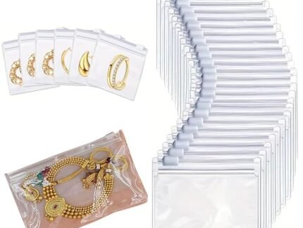 Pack of 24 Multipurpose Storage Pouch for Jewellery Storage Pouch, Makeup, Travel Accessories Zip Lock Organizer for Cosmetics and Stationery, Clear & Transparent (All 4 Size Combo)