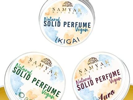 Pack of 3 Vegan Natural Deodorant AURA, IKIGAI & OASIS Goodness of Jojoba Oil, Pocket Friendly Strong & Long Lasting Solid Perfume for Men & Women| Gifting Pack |Easy to Apply (3x10g)