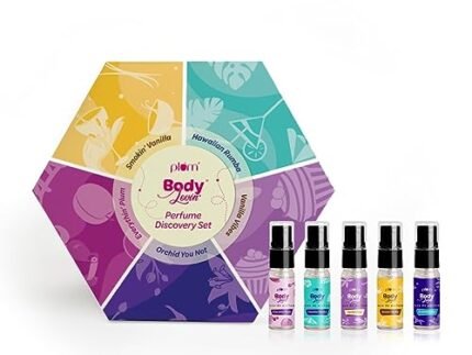 Plum BodyLovin’ Perfume Discovery Set | 5X5ml Perfumes- Vanilla Vibes, Hawaiian Rumba, Orchid-You-Not, Everythin’ Plum & Smokin’ Vanilla | Long Lasting & Travel-Friendly Pocket Perfumes | Gift Set
