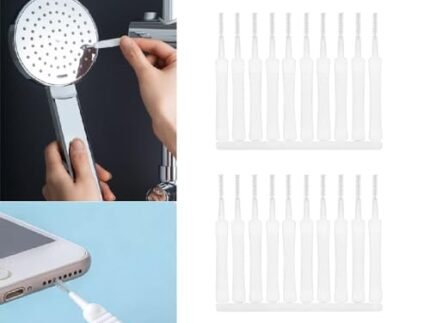 Polypropylene Handle 20PCS Shower Nozzle Cleaning Brush,Shower Cleaner Pin Brush,Mini Gap Cleaning Brush Be Suitable For Shower Nozzle,Cell Phone, Headphone Socket, White