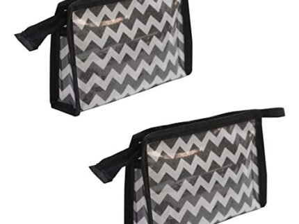 PrettyKrafts Black Color Plastic Shaving Kit, Makeup kit pouch, Organiser for Men and Women (Pack of 2) - Black