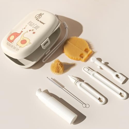 R for Rabbit Hygo Care Jumbo Baby Bottle Cleaning Brushes, Nipple, Straw & Feeding Bottle Cleaner Set with 30 ml Travel-Sized Spray Container, BPA-Free Silicone Bristles, Built-in Drying Rack (Beige) R for Rabbit Hygo Care Jumbo Baby Bottle Cleaning Brushes, Nipple, Straw & Feeding Bottle Cleaner Set with 30 ml Travel-Sized Spray Container, BPA-Free Silicone Bristles, Built-in Drying Rack (Beige)