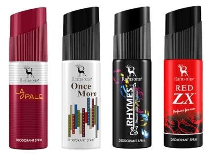 Ramsons Red Zx, La Opale, Once More & Rhymes Deodorant Spray Combo For All Day Use (Pack of 4 X 40ml) | Enticing Blend Of Floral, Herbal & Citric Aroma