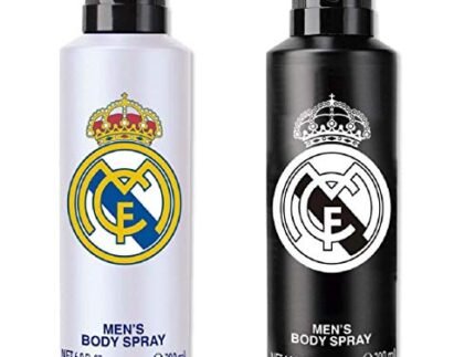Real Madrid Original Black & White Combo Deodorant Spray – For Men (400ml, Pack Of 2)