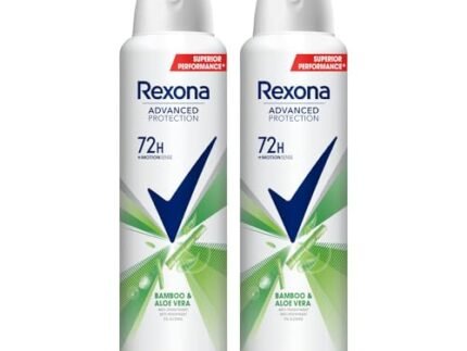 Rexona Advanced Protection Bamboo & Aloe Vera with MotionSense | 0% Alcohol | 72H Non Stop Protection | For Women | 200 ML (Pack of 2)