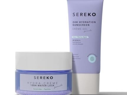 SEREKO Barrier-Boosting Hydration Duo Combo, Hydra Ceramide & Peptide Moisturizer, Skin Barrier Repair Cream & SPF 50 Sunscreen Gel No White Cast, For Men & Women, All Skin Type, 100ml