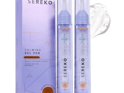 SEREKO Calming Under Eye Cream Gel Pen with Cica & Wild Indigo | Instant Cooling Relief | Stress-Reducing Formula | Reduces Dark Circles, Wrinkles & Fine Lines Suitable for Men & Women – 20ml (Pack of 2)