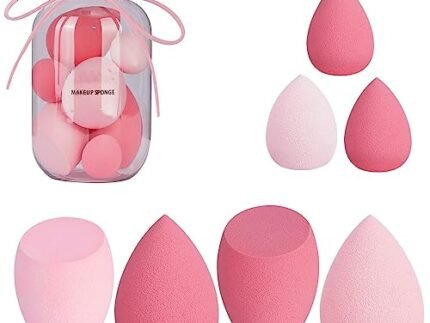 SUAKE 7in1 Professional Beauty Blender Set for Face Makeup | Makeup Sponges Set is suitable with Liquid & Creams | Sponge makeup is for all Skin Types & it is Soft Latex-Free Reusable & washable (Multicolor 4 Big + 3 Mini=7 Pcs)