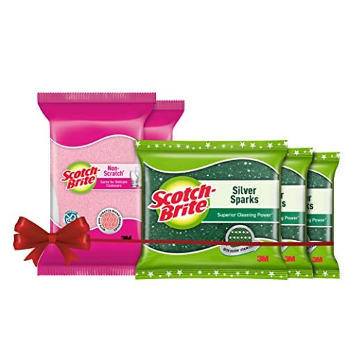 Scotch-Brite Non Scratch Sponge (Pack of 2) and Scrub Pad Large (Pack of 3) Scotch-Brite Non Scratch Sponge (Pack of 2) and Scrub Pad Large (Pack of 3)