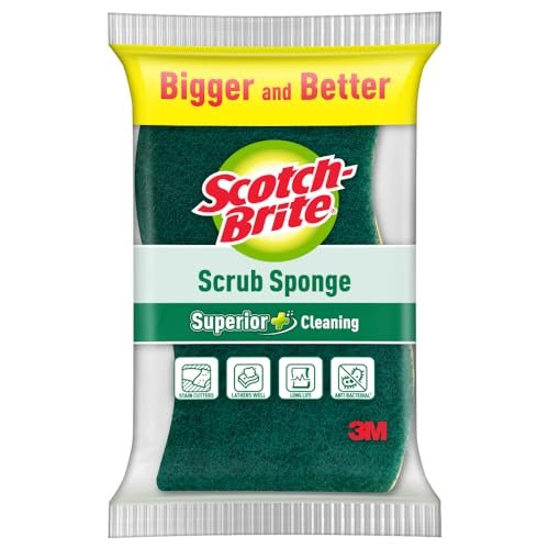 Scotch-Brite Scrub Sponge Ideal for dishwash Liquid 2N || Pack of 6 || (10cm X 6cm) Scotch-Brite Scrub Sponge Ideal for dishwash Liquid 2N || Pack of 6 || (10cm X 6cm)