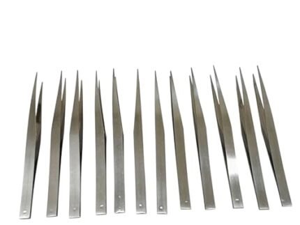 Set of 12 Magnetic Stainless Steel Tweezers – Heavy Duty For Electronic Gadgets & Personal Care
