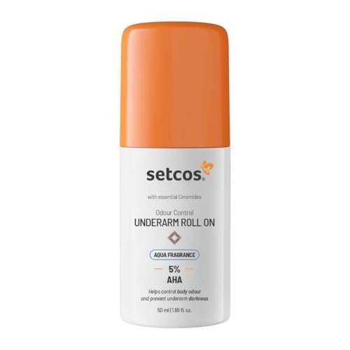 Setcos UnderArm Roll-On with 5% AHA, Lactic & Mandelic Acid – Brightens, Exfoliates, Prevents Odour & Fades Pigmentation – Alcohol-Free Deodorant for Sensitive Skin, Aqua Scent – 50ml Setcos UnderArm Roll-On with 5% AHA, Lactic & Mandelic Acid – Brightens, Exfoliates, Prevents Odour & Fades Pigmentation – Alcohol-Free Deodorant for Sensitive Skin, Aqua Scent – 50ml