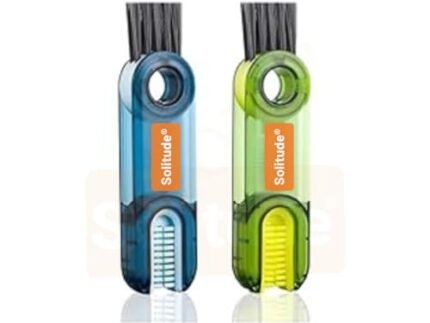 Solitude (2 Pcs) 3-in-1 Multifunctional Cleaning Brush, Tiny Bottle Cup Lid Detail Brush Straw Cleaner Tools Multi-Functional for Keyboard, Crevice, Windows, Groove, Lid, Straw, Gap Cleaning Brush
