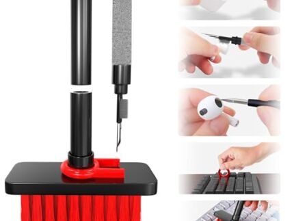 Sounce Cleaning Soft Brush Keyboard Cleaner 5-in-1 Multi-Function Computer Cleaning Tools Kit Corner Gap Duster Keycap Puller for Bluetooth Earphones Lego Laptop AirPods Pro Camera Lens (Black)