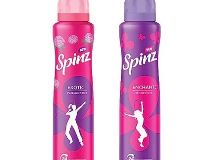 SpinZ New Enchante & Exotic Perfumed Deo Liquid For Women, With International Fragrances For Long Lasting Freshness And 24 Hours Protection From Odour Causing Bacteria, 200Ml X 2 (Pack Of 2)