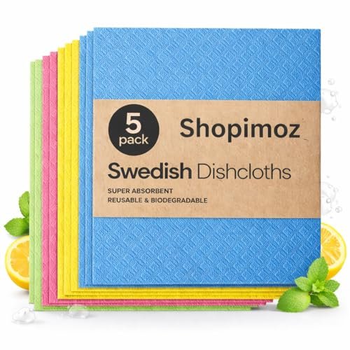 Sponge Wipe for Kitchen (Pack of 5)| Cloth for Counters & Washing Dishes | Reusable and Absorbent | Multipurpose Cellulose Sponge – 100% Biodegradable & Compostable (Multi Color) Sponge Wipe for Kitchen (Pack of 5)| Cloth for Counters & Washing Dishes | Reusable and Absorbent | Multipurpose Cellulose Sponge – 100% Biodegradable & Compostable (Multi Color)