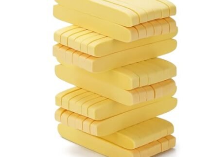 Stick Sponge for Facial Cleaning | Soft Face Wash Puff | 24-Stick Face Cleansing Pad | Gentle Exfoliating Sponge for All Skin Types | Yellow | 60 Grams | Pack of 2