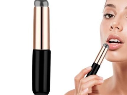 Stvin 2pcs Silicone Lip Applicator Brush for Lip Balm Lipstick Lip Gloss, Concealer Applicator with Dustproof Cap (Black)