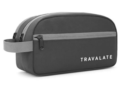 TRAVALATE Polyester Multipurpose Toiletry Kit Bag for Man and Women's | Double Compartment Travel Essentials Travel Organizer Travel Pouch for Men Travel Kit for Toiletries - Grey, 9Cm