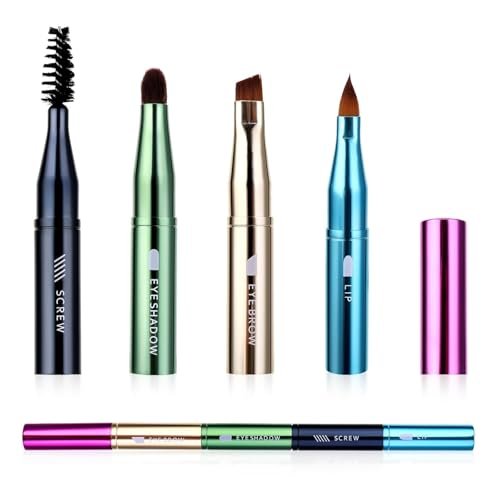 TWINZEN 4in1 Makeup Brush Set, Portable Travel Size Make Up Brushes – Detachable Eyeshadow, Eyebrow, Screw, Lip Brush for Foundation, Concealer, Powder Liquid (Multicolor) TWINZEN 4in1 Makeup Brush Set, Portable Travel Size Make Up Brushes – Detachable Eyeshadow, Eyebrow, Screw, Lip Brush for Foundation, Concealer, Powder Liquid (Multicolor)