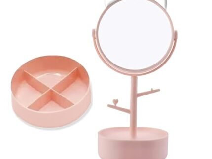 Temperia Table Makeup Mirror with Stand - Small Vanity Portable Foldable Travel Mirror for Face, Make Up, Desk, Shaving, Hostel, Ergonomic Design (Random Colors) (MN04)