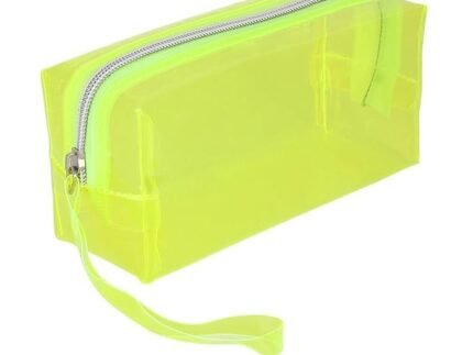 Transparent Pen, Pencil Pouch for College, School and Office I Makeup Bag I Multipurpose Stationery and Travel Bag (Neon)