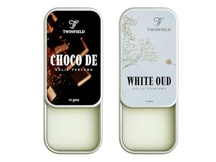 Twinfield Choco De & White Oud Solid Perfume - 10gm | Floral Fragrance| Odor & Sweat Control | Natural formula and Chemical free| Good for all skin types | Travel Mini Size Solid Perfume for Men & Women