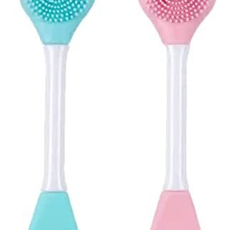 URBANMAC Silicone Face Mask Applicator Facial Mask Brushes for Mud, Clay, Charcoal Mixed Mask, Soft Makeup Beauty Brush for Apply Cream (Pack of 2)