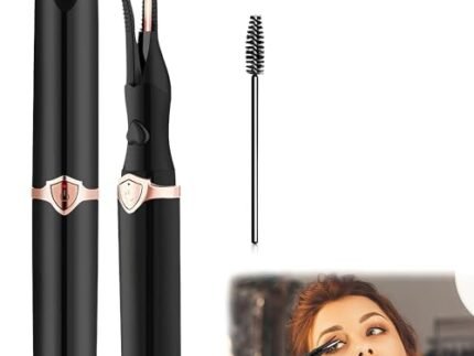 WISKA Electric Heated Eyelash Curler with 3 Temperature Modes, USB Rechargeable Eye Curler for Women – Beauty Makeup Tool for Lifting and Curling Eyelashes, Mascara Accessories, Eyebrow Lifting Kit