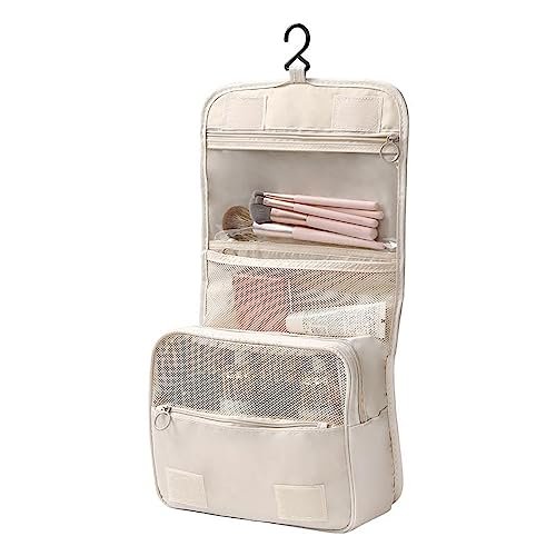 Wolpin Toiletry Bag Travel Nylon (Beige, 15 CM) | Foldable Cosmetic Makeup Pouch Organizer | Multipurpose Kit for Brush Shaving Medicine | Waterproof Travel Utility Bag for Men & Women Wolpin Toiletry Bag Travel Nylon (Beige, 15 CM) | Foldable Cosmetic Makeup Pouch Organizer | Multipurpose Kit for Brush Shaving Medicine | Waterproof Travel Utility Bag for Men & Women