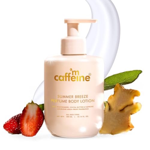 mCaffeine Summer Breeze Perfume Body Lotion 300ml| Niacinamide, Cocoa & Shea Butter For Deep Moisturization | Lightweight, Non-Sticky & Daily Use | Aqua-Fresh Beachy Fragrance | Winter Body Cream for Dry Skin mCaffeine Summer Breeze Perfume Body Lotion 300ml| Niacinamide, Cocoa & Shea Butter For Deep Moisturization | Lightweight, Non-Sticky & Daily Use | Aqua-Fresh Beachy Fragrance | Winter Body Cream for Dry Skin