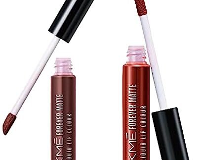 LAKMÉ Forever Matte Liquid Lip Colour, Brown Espresso, 5.6 Ml & Lakme Forever Matte Liquid Lip Colour, Red Cherry, 5.6 Ml