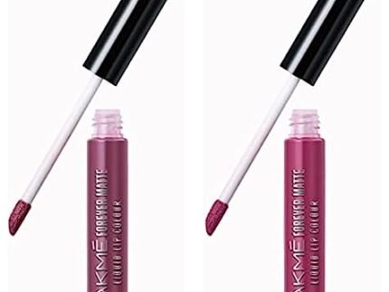 Lakmé Forever Matte Liquid Lip Colour, Mauve Fling, 5.6 ml & Lakme Forever Matte Liquid Lip Colour, Fuschia Chic, 5.6 ml