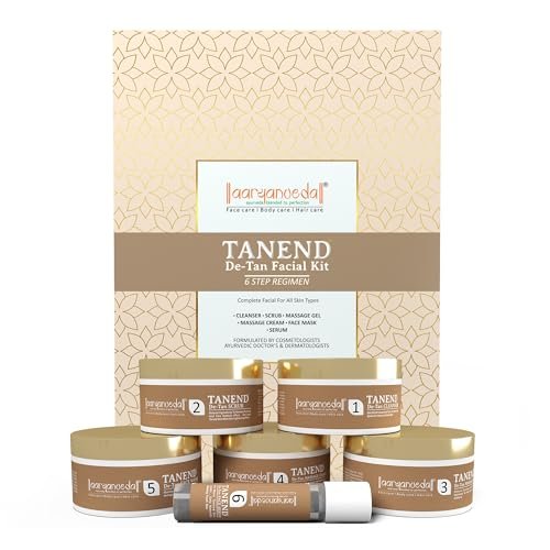Aryanveda De-Tan Facial Kit for Glowing Skin (260g) – Removes Impurities, Tanning, Cleanses Pores, Repairs Photo-Damaged Skin – For All Skin Types Aryanveda De-Tan Facial Kit for Glowing Skin (260g) – Removes Impurities, Tanning, Cleanses Pores, Repairs Photo-Damaged Skin – For All Skin Types