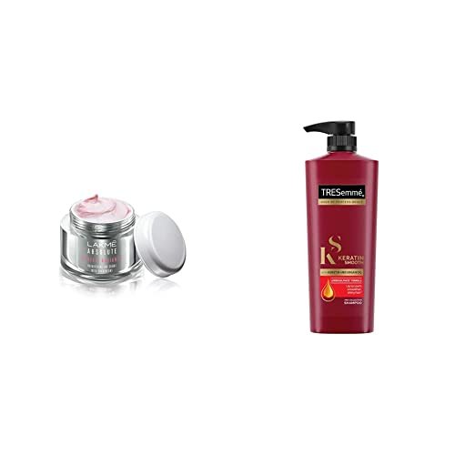 Lakmé Perfect Radiance Fairness Day Creme 50 g & TRESemme Keratin Smooth Shampoo, 580ml Lakmé Perfect Radiance Fairness Day Creme 50 g & TRESemme Keratin Smooth Shampoo, 580ml