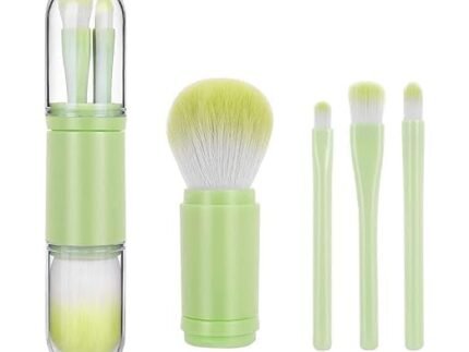 4 in 1 Travel Makeup Brushes Set, Portable Retractable Professional Foundation Blush, Small Powder, Eye Shadow, Concealer,Make Up Brush Set
