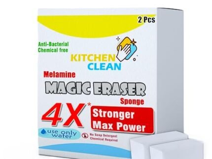 4X Stronger Magic Eraser Sponge for Home, Magic Eraser wall Stain Remover, Kitchen, Bathroom, Tiles, Glass, wall Clean Sponge, Shoes & Sneakers Cleanest Magic Eraser (Pack of 2)