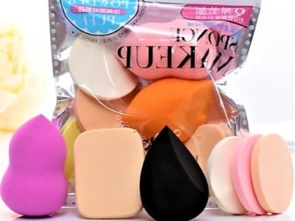 6 pieces Set Women’s Round Soft Makeup Beauty Eye Face Foundation Blender Facial Smooth Powder Puff Cosmetics Blush Applicators Sponges Use for Dry and Wet
