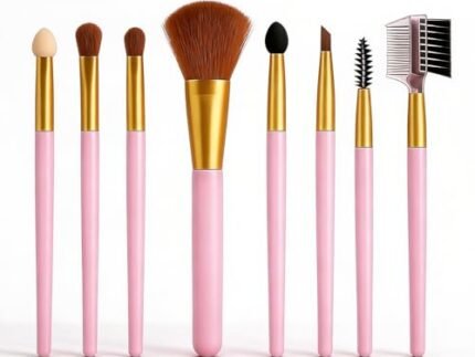 8 Set Of Professional Makeup Brush– Soft Synthetic Bristles | Face, Foundation, Blush, Eyeshadow, Eyebrow & Lip Brushes for Women (Purple)